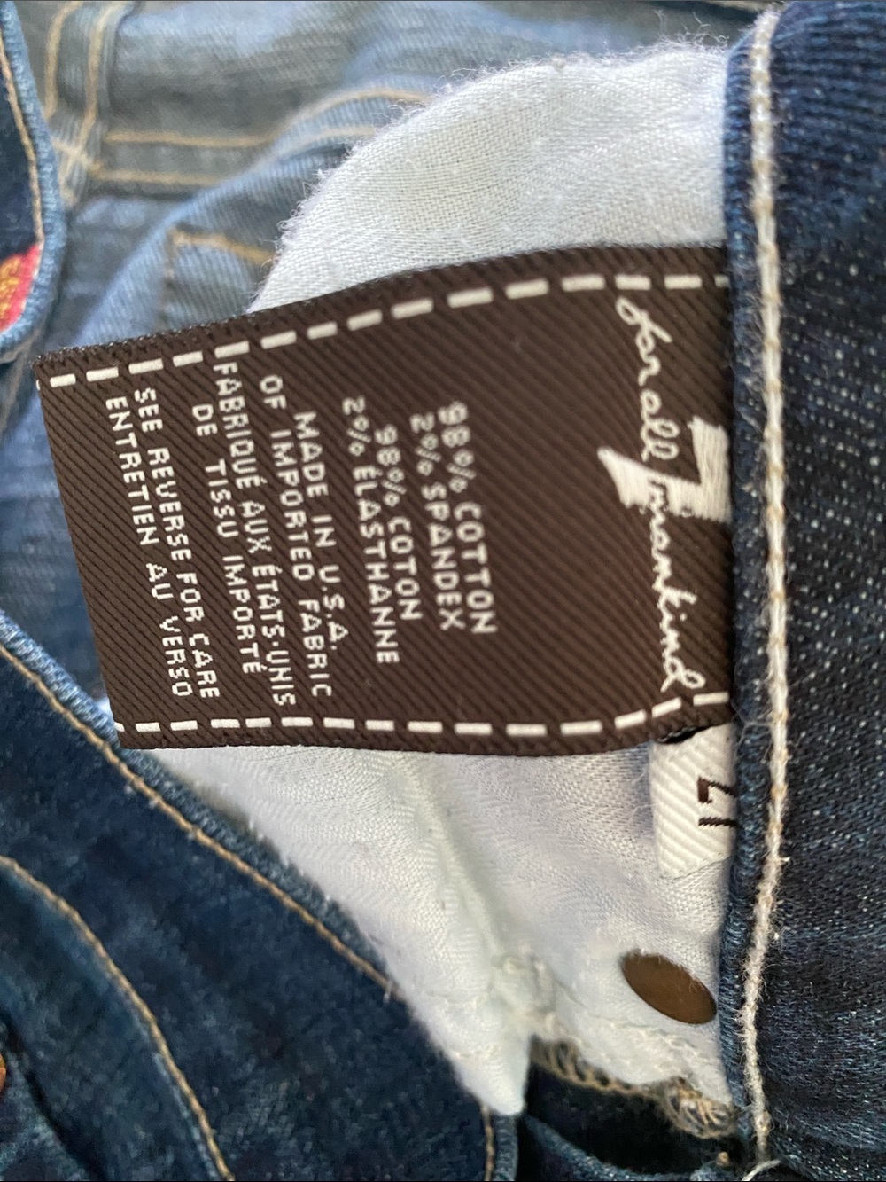 7 For All Mankind Dojo Lo Rise Dark Blue Flare Jeans Y2K - Picture 9 of 13